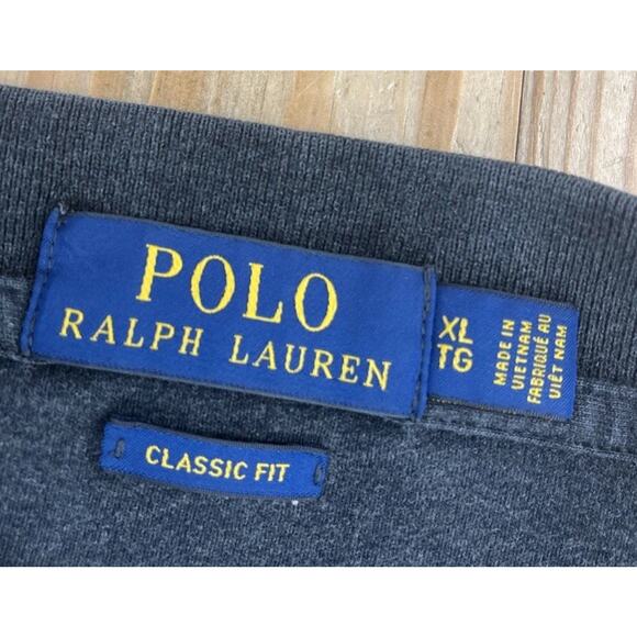 Polo Ralph Lauren Shirt Mens XL Dark Gray Short Sleeve Classic Fit Flesh Pony - Picture 5 of 6